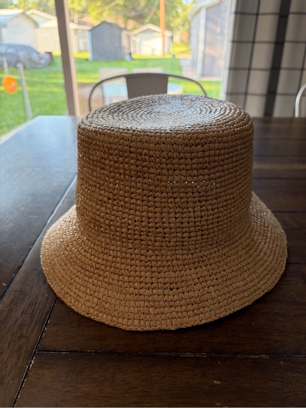 NWOT Natural Raffia Straw Bucket Hat - Picture 12 of 13